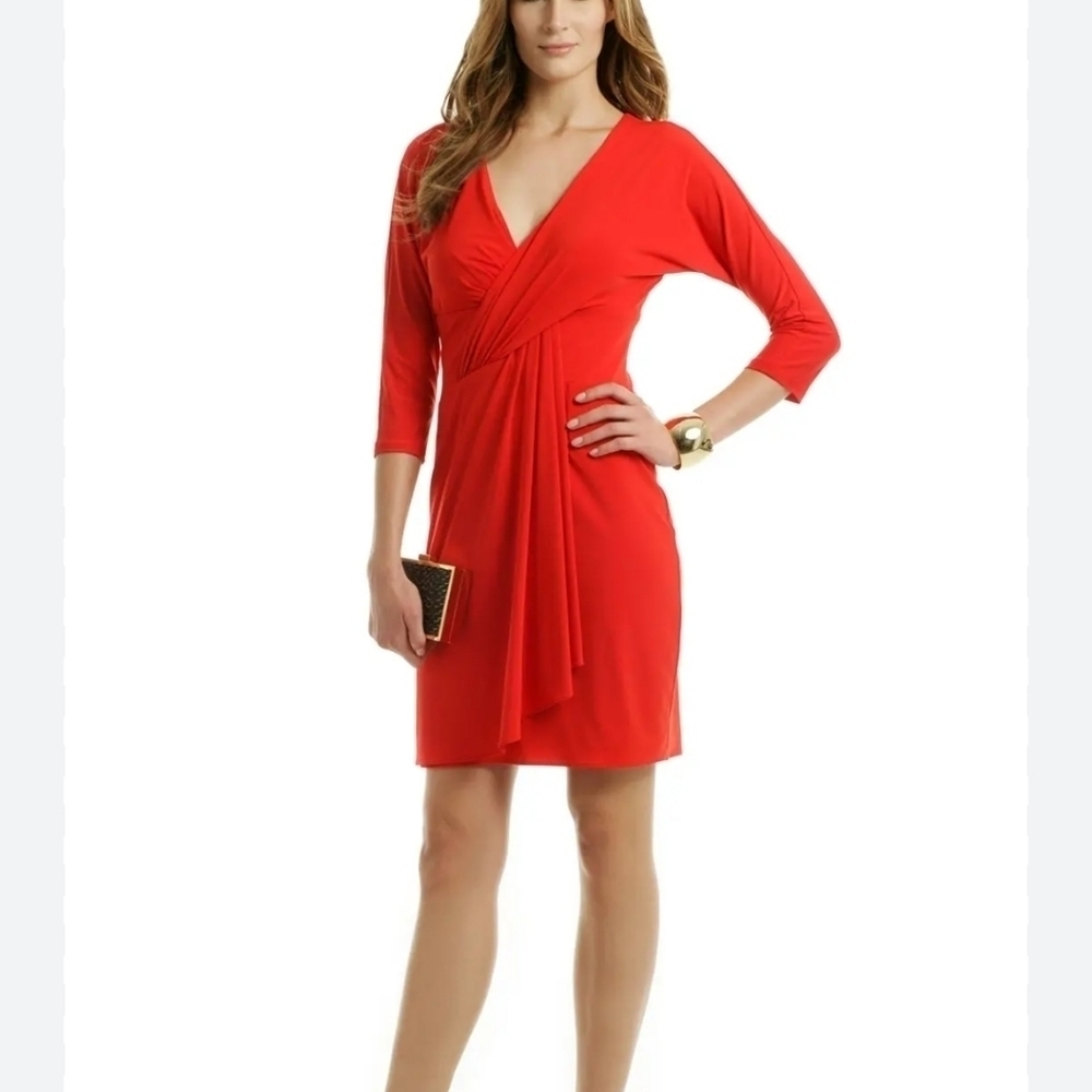 Trina Turk Fire Engine dress faux wrap sz 0